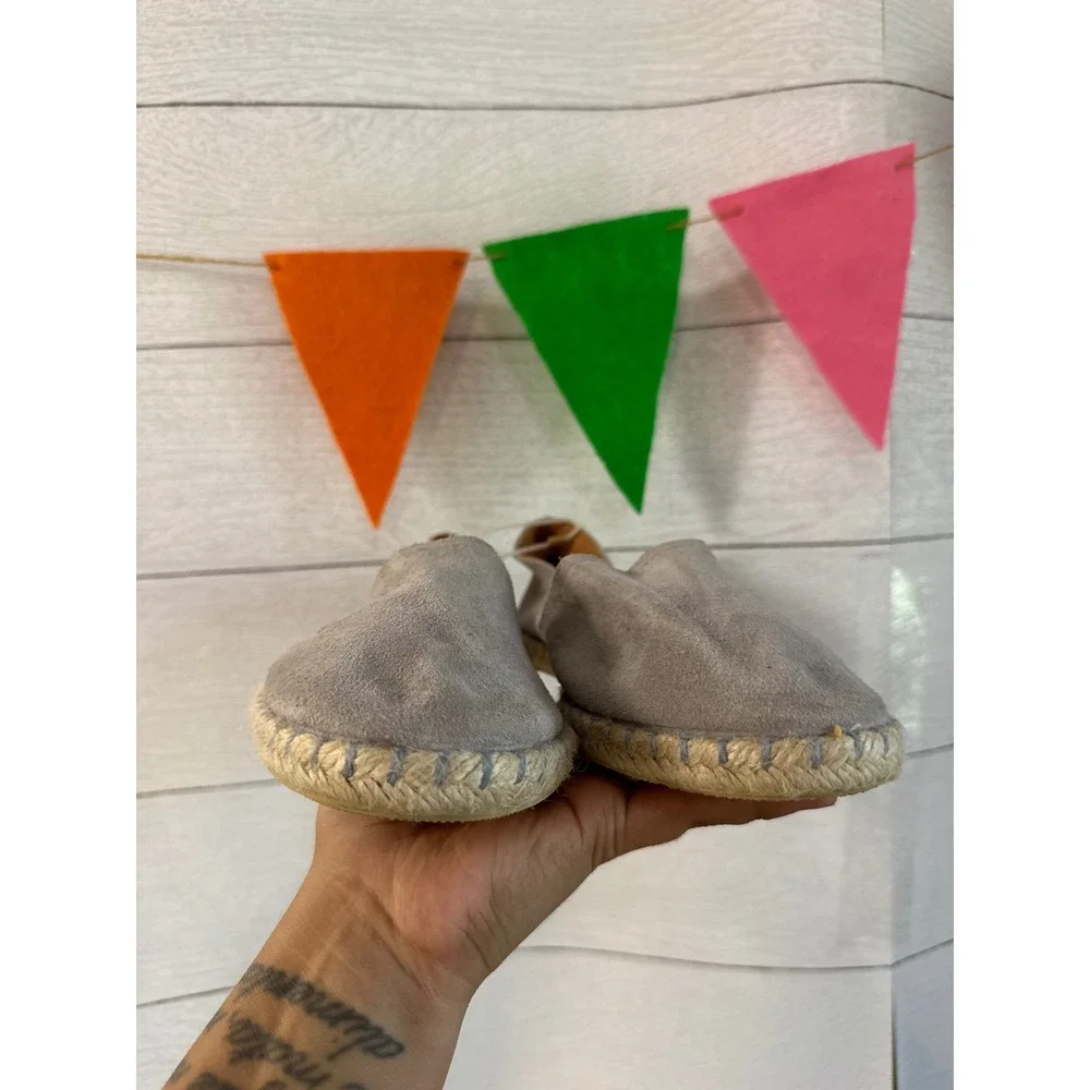 Verbenas Gaudi Grey Suede Espadrille Flats Made in Spain Size 40